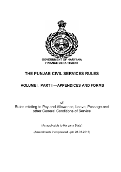 CSR Volume-I Part-II - Finance Department, Haryana
