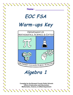 FSA EOC WARM-UPS (answer key)