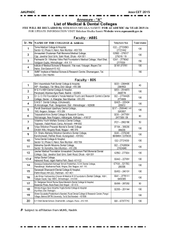 List of Colleges for ASSOCET 2015