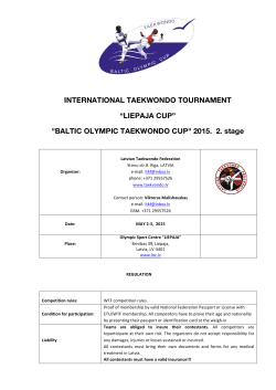 "BALTIC OLYMPIC TAEKWONDO CUP" 2015. 2. stage