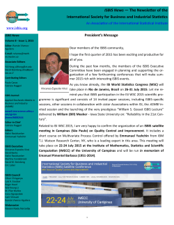 ISBIS News — The Newsletter of the International Society for