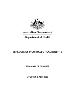 SCHEDULE OF PHARMACEUTICAL BENEFITS
