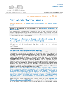 Sexual orientation issues - European Court of Human Rights