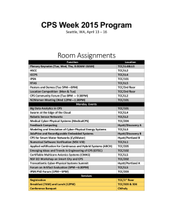 CPS Week 2015 Program Room Assignments