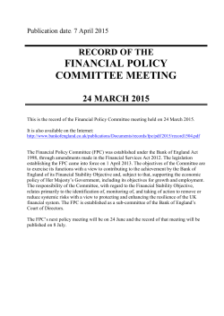 Record of the Financial Policy Committee meeting