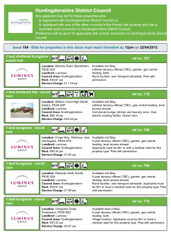 Issue 183 - Bids for properties in this issue must reach Homelink by