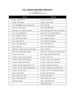 FULL DRESS UNIFORM CHECKLIST