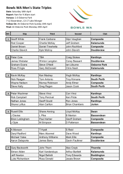 State Triples draw - Osborne Park Bowling Club