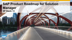 SAP Product Roadmap for Solution Manager