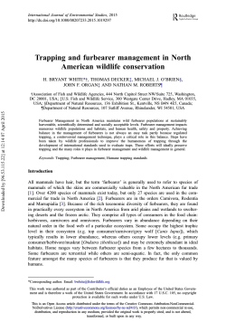 Trapping and furbearer management in North American wildlife