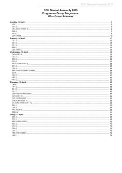 Programme - EGU General Assembly 2015