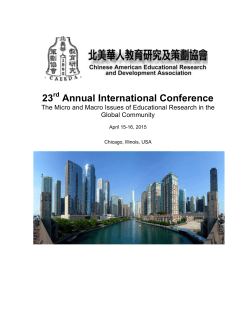 Conference Program - Chinese American Educational Research