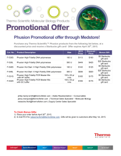Phusion Promotional offer through Medstore!
