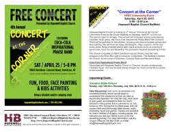 "Concert at the Corner" - Hopewell Baptist Church, Davidson, NC