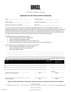 Application for the Triton Summer Scholarship
