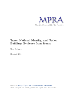 Taxes, National Identity, and Nation Building: Evidence from France