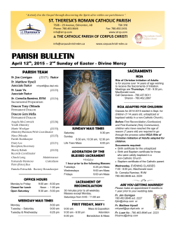 04B-BULLETIN April 12 2015NF - St. Theresa`s Roman Catholic