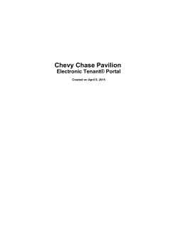 Chevy Chase Pavilion Electronic Tenant® Portal PDF