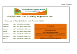 Employment and Training Opportunities