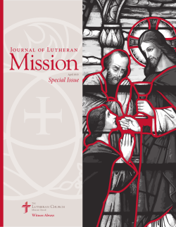 Journal of Lutheran Special Issue