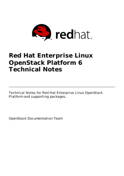 Red Hat Enterprise Linux OpenStack Platform 6 Technical Notes