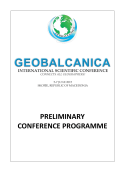 PRELIMINARY CONFERENCE PROGRAMME