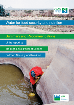 Water for food security and nutrition