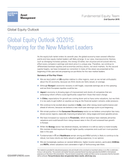 Global Equity Outlook 2Q2015: Preparing for the New Market Leaders