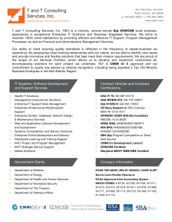 View Our Capability Statement PDF - T and T Consulting Services, Inc.