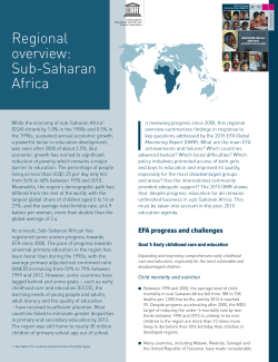 Regional overview: Sub-Saharan Africa