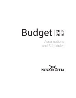 Assumptions and Schedules - Government of Nova Scotia