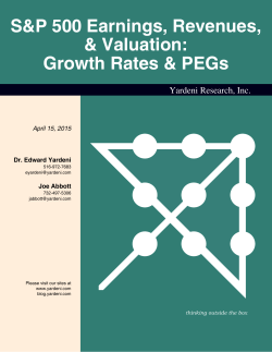 S&P 500 Earnings, Revenues, & Valuation: Growth Rates & PEGs
