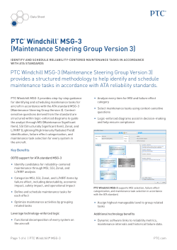 PTC® Windchill® MSG-3 (Maintenance Steering Group Version 3)