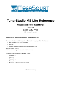 Megasquirt-3 TunerStudio Reference manual