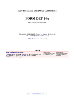 State Auto Financial CORP Form DEF 14A Filed 2015-04-09