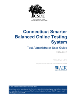 (TA) User Guide - CSDE Smarter Balanced Assessment Portal
