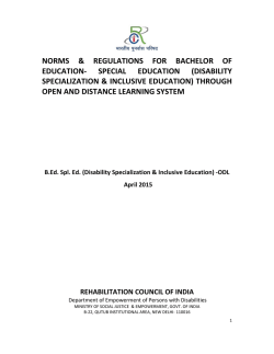 NORMS & REGULATIONS FOR BACHELOR OF EDUCATION