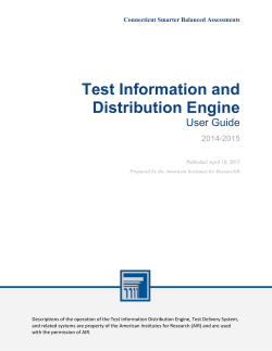 TIDE User Guide - CSDE Smarter Balanced Assessment Portal