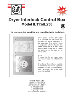 Dryer Booster fan with Interlock Control