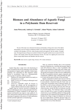 Biomass and Abundance of Aquatic Fungi in a