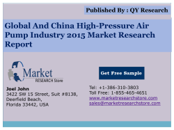 Global and China High-Pressure Air Pump Industry 2015 Market Outlook Production Trend Opportunity