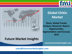 Chitin Market: Global Industry Analysis and Opportunity Assessment 2015