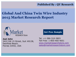 Global and China Twin Wire Industry 2015 Market Outlook Production Trend Opportunity