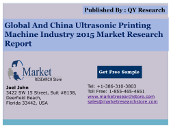 Global and China Ultrasonic Printing Machine Industry 2015 Market Outlook Production Trend Opportunity