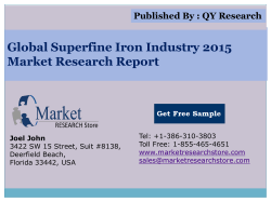 Global and China Superfine Iron Industry 2015 Market Research Report