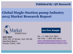 Global and China Single-Suction pump Industry 2015 Market Outlook Production Trend Opportunity