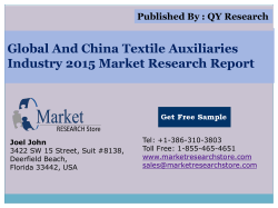 Global and China Textile Auxiliaries Industry 2015 Market Outlook Production Trend Opportunity