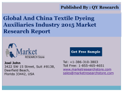 Global and China Textile Dyeing Auxiliaries Industry 2015 Market Outlook Production Trend Opportunity