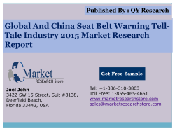 Global and China Seat Belt Warning Tell-Tale Industry 2015 Market Outlook Production Trend Opportunity