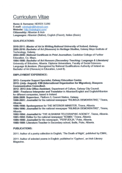 Ndrek Gjini's CV